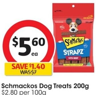 Coles Schmackos Dog Treats 200g offer