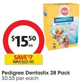 Coles Pedigree Dentastix 28 Pack offer