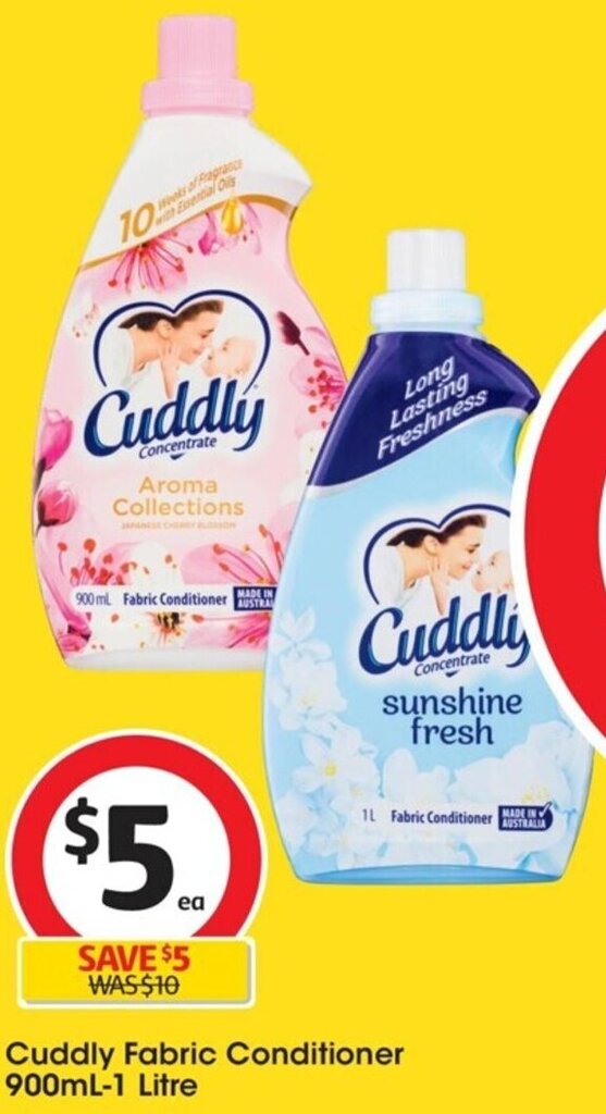 Cuddly Fabric Conditioner 900ml1Litre offer at Coles