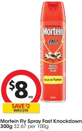 Coles Mortein Fly Spray Fast Knockdown 300g offer