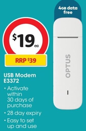 Coles USB Modem E3372 offer
