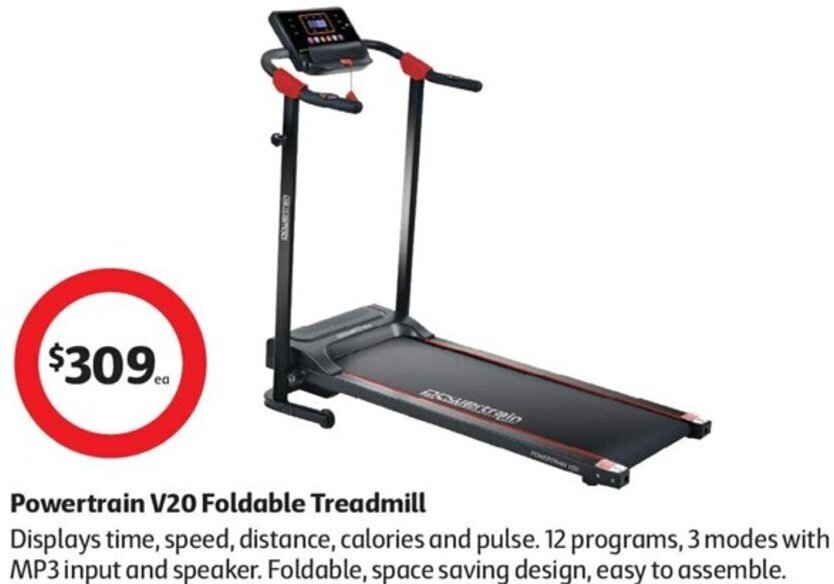 Powertrain V20 Foldable Treadmill offer at Coles