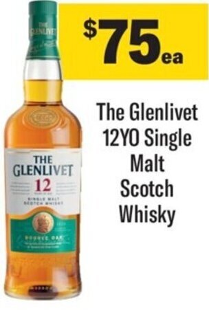 Coles The Glenlivet 12YO Single Malt Scotch Whisky offer