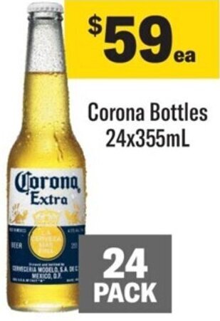 Coles Corona Bottles 24x355ml offer