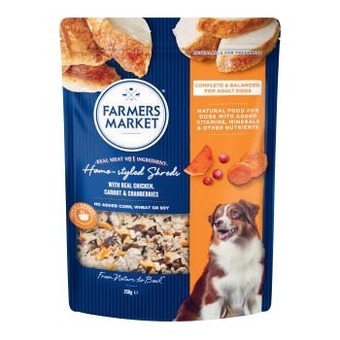 Coles Farmers market home styled shreds dog food 250g offer