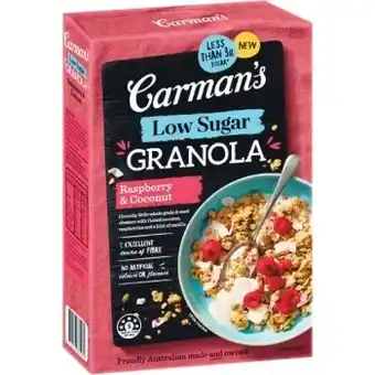 Woolworths Carman’s clusters or granola 450-500g offer