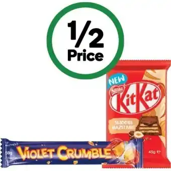 Woolworths Mars, nestle or violet crumble medium bars 40-56g offer