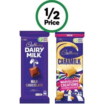 Woolworths Cadbury dairy milk or marvellous creations 162-190g offer