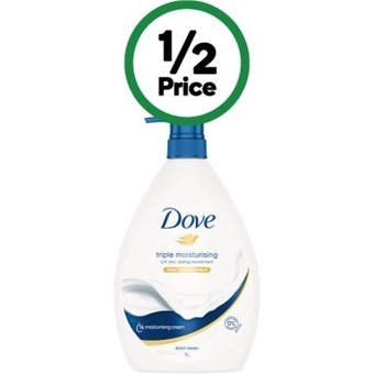 Woolworths Dove triple moisturising body wash 1 litre offer