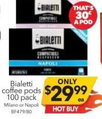 Bialetti Coffee Pods 100 Pack