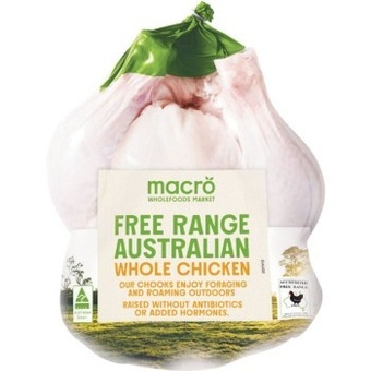 Woolworths Macro free range australian fresh whole plain chicken – from the meat dept offer