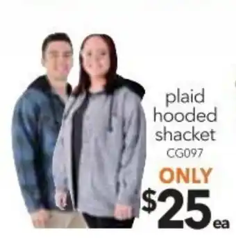 Cheap as Chips Plaid Hoodie Shacket CG097 offer