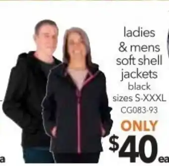 Cheap as Chips Ladies & Men Soft Shell Jackets Black S-XXXL offer
