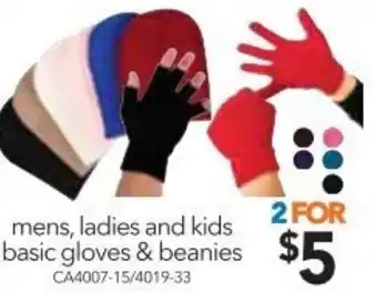 Cheap as Chips Mens, Ladies and Kids Basic Gloves & Beanies offer