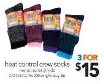 Cheap as Chips Heat Control Crew Socks Mens, Ladies & Kids offer