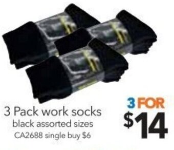 Cheap as Chips 3 Pack Work Socks offer
