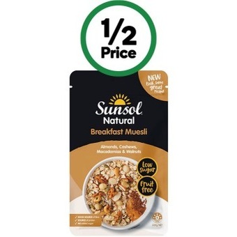 Woolworths Sunsol muesli 500g offer