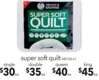Cheap as Chips Super Soft Quilt Double offer