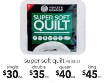 Cheap as Chips Super Soft Quilt Queen offer