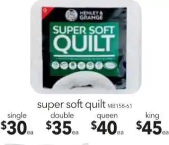 Cheap as Chips Super Soft Quilt King offer