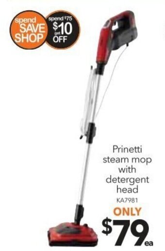 Cheap as Chips Prinetti Steam Mop with Detergent Head offer