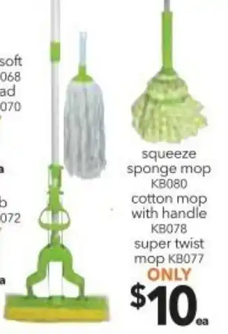 Cheap as Chips Squeeze Sponge Mop/ Cotton Mop with Handle/Super Twist Mop offer