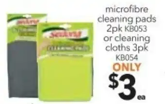 Cheap as Chips Microfibre Cleaning Pads 2pk or Cleaning Cloths 3pk offer