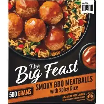 Woolworths On the menu big feast meals 480-500g or pot pie 400g offer