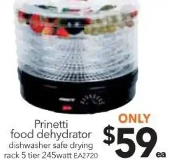 Cheap as Chips Prinetti Food Dehydrator 5 Tier 245W offer