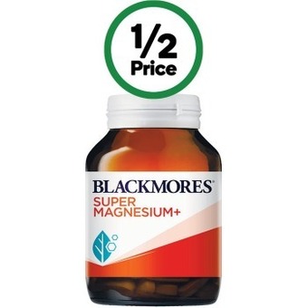 Woolworths Blackmores super magnesium + muscle health vitamin tablets pk 100* offer