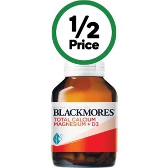 Woolworths Blackmores total calcium magnesium + d3 bone health vitamin tablets pk 125* offer
