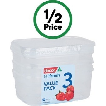 Woolworths Decor tellfresh oblong 3 x 1 litre offer