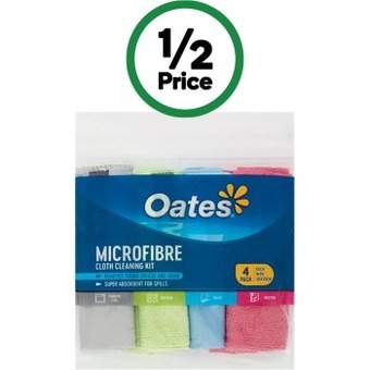 Woolworths Oates microfibre cloth pk 4 offer