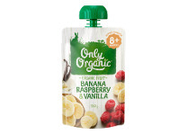 BIG W Only Organic Banana Raspberry & Vanilla 8+ Months 120g offer