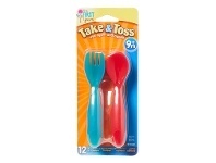 BIG W The First Years Take & Toss Toddler Fork And Spoon Flatware 12 Pack - Multi offer