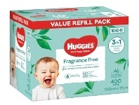 Huggies Thick & Soft Baby Wipes Fragrance-Free 400 Pack