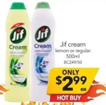 Cheap as Chips Jif Cream 500ml offer