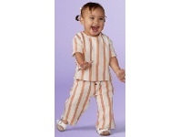 BIG W Dymples Textured Wide Leg Pant and Boxy Tee Set Sizes 00-2 offer