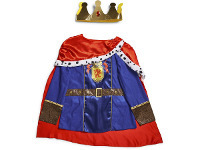 BIG W 3-Piece Kids Medieval King Costume (Top, Cape and Crown) Sizes 5-7 offer