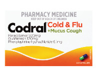 Good Price Pharmacy Codral PE Cold & Flu +Mucus Cough 24 Capsules offer