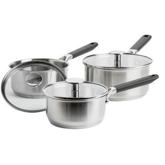 Myer Kitchenaid 3pc classic stainless steel saucepan set offer