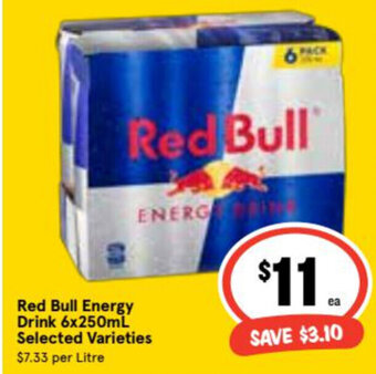 Ritchies Red Bull Energy Drink 6x250ml offer