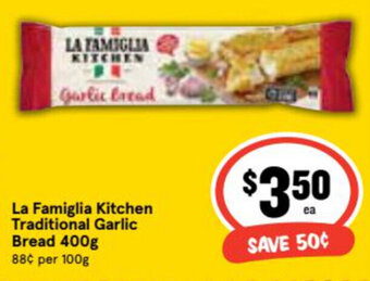 Ritchies La Famiglia Kitchen Traditional Garlic Bread 400g offer