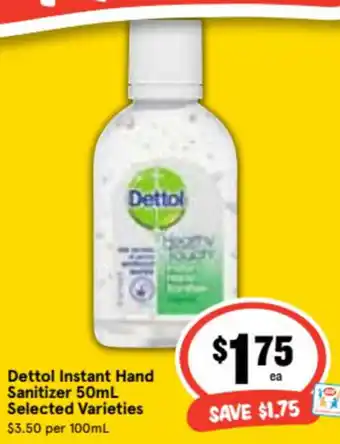 Ritchies Dettol Instant Hand Sanitizer 50ml offer