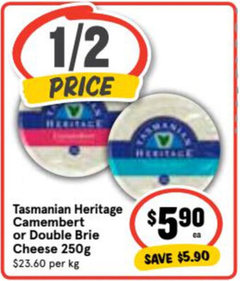 Ritchies Tasmanian Heritage Camembert or Double Brie Cheese 250g offer