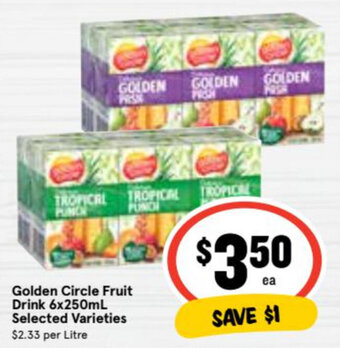 Ritchies Golden Circle Fruit Drink 6x250ml offer