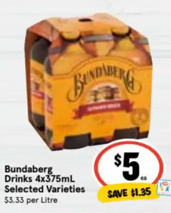 Ritchies Bundaberg Drink 4x375ml offer