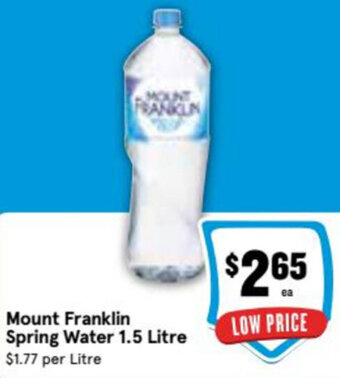 Mount Franklin Spring Water 1.5 Litre