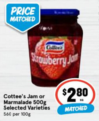 Ritchies Cottee's Jam or Marmalade 500g offer