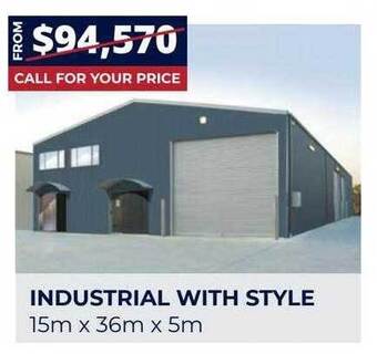 Wide Span Sheds Industrial with style offer